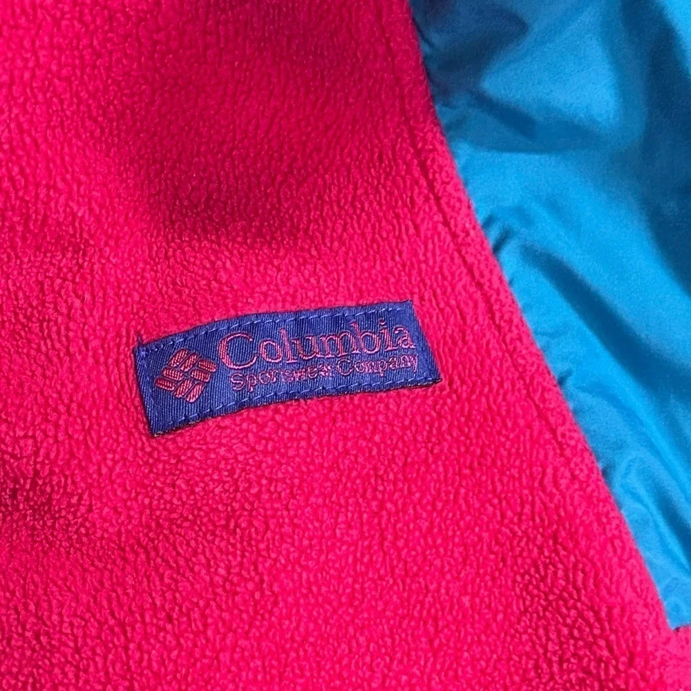 VTG 90’s Columbia Bugaboo 3 In 1 Teal, Pink Ski Jacket Fleece Youth, 14-16